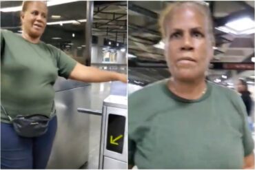 “Denunciáme, pues”: Miliciana golpeó a ciudadano que reclamaba por irregularidades en el Metro de Caracas (+Video)