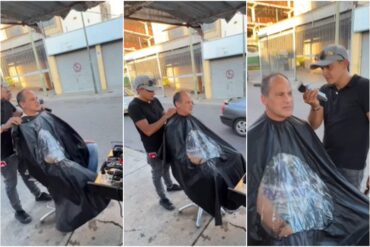 Omar Vizquel se afeitó con un barbero callejero en Chapellín y debajo de una mata de mango (+Video)