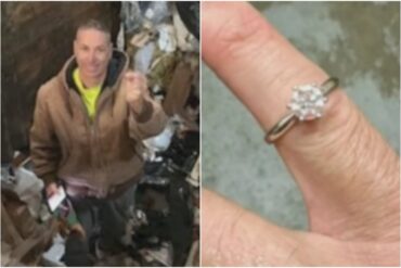 Lanzó por error su anillo de bodas a la basura y pasaron horas buscándolo entre más de 20 toneladas de desperdicios (+Video)