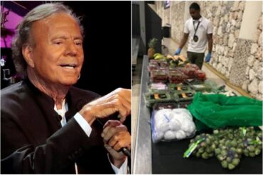 Al cantante Julio Iglesias le decomisaron kilos de frutas y vegetales en aeropuerto de Punta Cana (+Video)