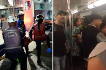 Al menos 13 afectados por inhalación de humo tras frenado de emergencia de tren del Metro de Caracas la noche del #23Ene (+Videos)