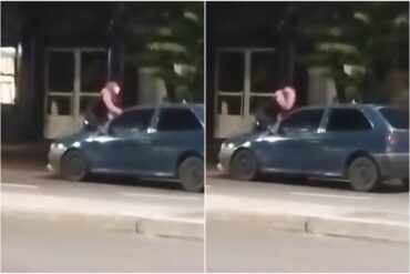 Una mujer se subió al capó del vehículo en movimiento de su ex tras una discusión y lo amenazó: “¡Baja porque te mato!” (+Video)