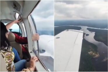 El momento de tensión que vivió el gobernador de Amazonas cuando se abrió una ventana de la aeronave en la que viajaba (+Video)