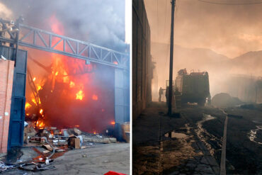 Fuerte incendio causó destrozos en galpones de tienda de electrodomésticos en La Yaguara (+Videos)