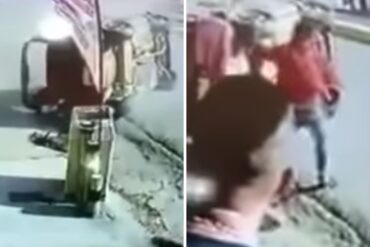 Cámara registró el momento exacto en el que chofer bajo los efectos del alcohol choca vehículo contra una acera en Valle de la Pascua (+Video)