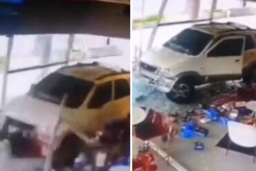 El momento en el que conductora impactó su vehículo contra un establecimiento en centro comercial de Maracaibo (+Video +Fotos)