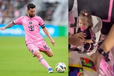 Una bebé recibió un balonazo de Messi y la insólita reacción del padre se hizo viral (+Video)