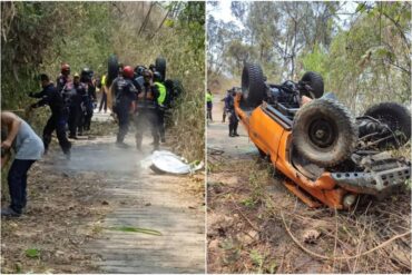 Trágico accidente en El Ávila: un jeep se volcó y dejó una persona fallecida (+Video)