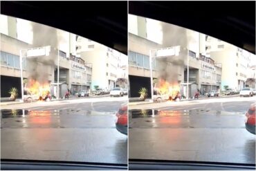 Reportaron un vehículos en llamas frente al INCES de la avenida Nueva Granada este #23Abr (+Video)