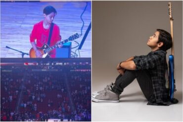 Niño inmigrante venezolano se lució al tocar con su guitarra el himno de los EEUU en partido de la NBA (+Video)