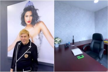 Osmel Sousa mostró cómo es su nueva oficina en la Organización Miss Universo: hasta una mecedora con su nombre le llevaron (+Videos)