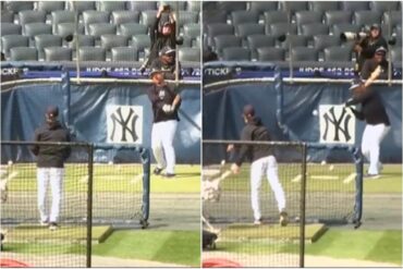 Gleyber Torres continuó como si nada con su práctica de bateo en medio del sismo que ocurrió en Nueva York este #05Abr (+Video)