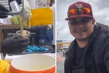 “Usted va a beber algo bueno”: Un oriental se hizo viral por su emprendimiento de venta de chicha en Nueva York (+Video)
