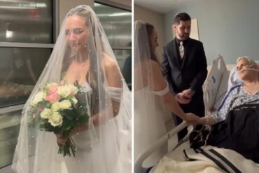 La emotiva boda que celebró en un hospital una mujer para que su padre que sufría de cáncer terminal pudiera asistir (+Videos)