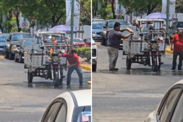 Sujeto logró apagar el incendio de una motocicleta con Coca-Cola (+Video)