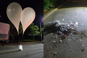 Corea del Norte lanzó globos con basura y excremento hacia Corea del Sur (+Video)