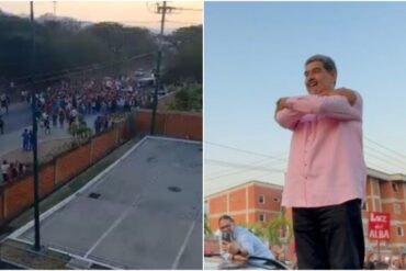 “Los asistentes eran de la alcaldía”: Comparan imágenes en plano cerrado y abierto de la visita de Maduro a Guatire (+Videos)