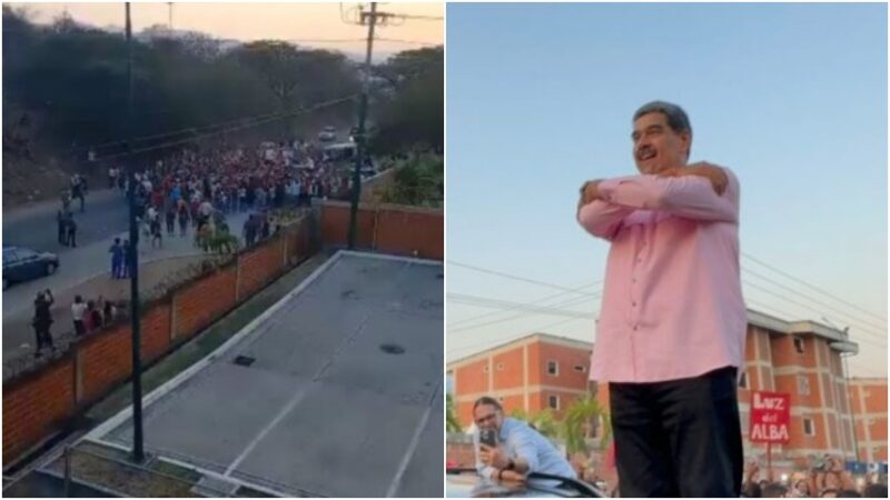“Los asistentes eran de la alcaldía”: Comparan imágenes en plano cerrado y abierto de la visita de Maduro a Guatire (+Videos)