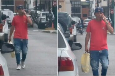 Difunden video de cómo un hombre hurta en plena luz del día el retrovisor de vehículo estacionado en Chacao