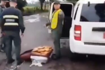 Detenidos por trasladar 363 panelas de marihuana y 16 de cocaína en camioneta con supuestas placas diplomáticas (+Video)