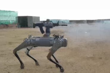 El Ejército chino sacó a pasear sus perros robot: disparan una ametralladora con la precisión de los expertos (+Video)