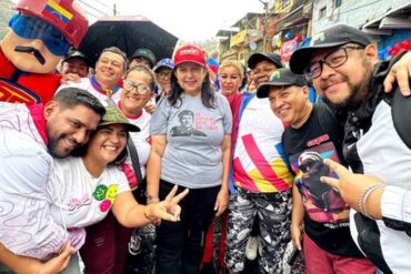 Carmen Meléndez apenas reunió a un grupito de chavistas en mitin en Macarao: no tuvieron otra que hacer solo tomas cerradas de la “multitud” (+Videos)