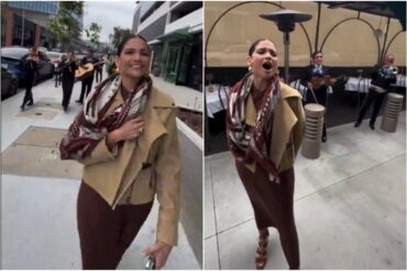 Natalia Jiménez llevó serenata con mariachis a restaurante en Los Ángeles que la discriminó por hablar español (+Video)