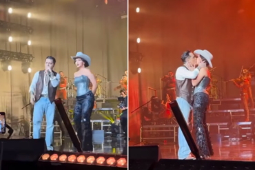 Nodal invitó a su nueva novia Ángela Aguilar a cantar con él en un concierto y cerraron con este apasionado beso (+Video)