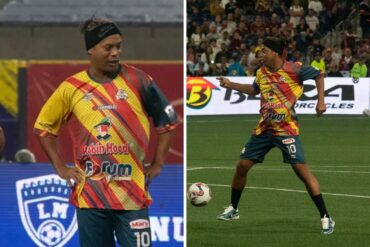 Así fue la participación de Ronaldinho en el partido de exhibición de la Liga Monumental de Caracas (+Fotos +Videos)