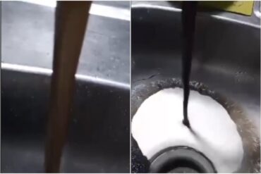 El agua de color oscuro y de olor desagradable que reciben los habitantes de El Limón en Aragua (+Video)