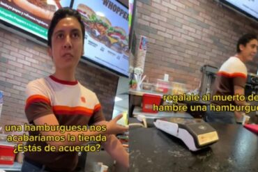 Gerente de un Burger King llamó “muerto de hambre” a cliente que pidió la hamburguesa gratis que pedían en promoción (+Video)