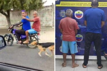 Detenidos sujetos en Zulia por maltrato animal: ataron un perro a una moto en marcha y lo pusieron a correr (+Video)