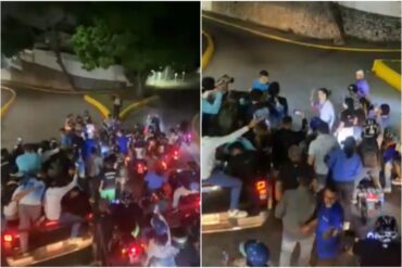 Momento en el que María Corina Machado impide que la policía detenga al camión de sonido tras multitudinaria movilización en Caracas (+Video)