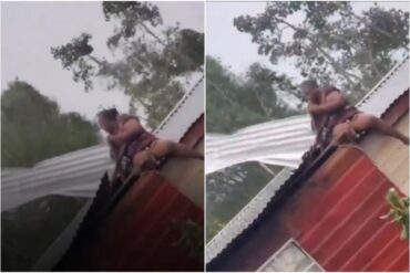 Así se aferró una mujer al techo de su casa en Jamaica para que el huracán Beryl no se lo llevara (+Video)