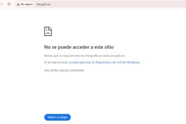 El sitio web del Consejo Nacional Electoral continúa caído desde el anuncio del resultado electoral