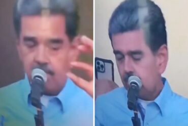 Captan momentos en los que Maduro parece quedarse dormido durante discurso desde el balcón del Palacio de Miraflores (+Video)