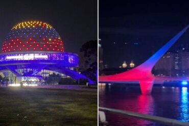 El gesto de Argentina hacia Venezuela al iluminar monumentos de Buenos Aires con el tricolor nacional (+Video)