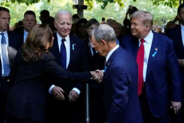 Kamala Harris y Donald Trump se reencontraron tras el debate presidencial: estuvieron en el homenaje a víctimas del #11Sep