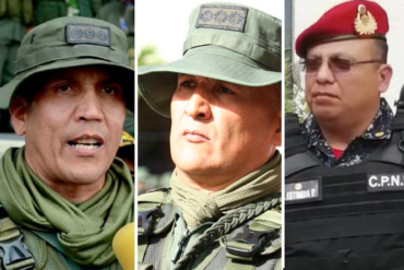 Estos son los tres militares de alto rango sancionados por EEUU señalados de “violar los derechos civiles” de los venezolanos tras la elección presidencial